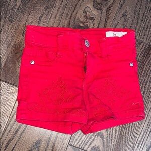 Bright Red Jean Shorts with Cuffed Hem adriano goldschmied kids 2T